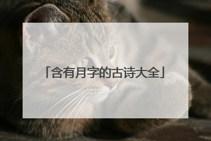 含有月字的古诗大全