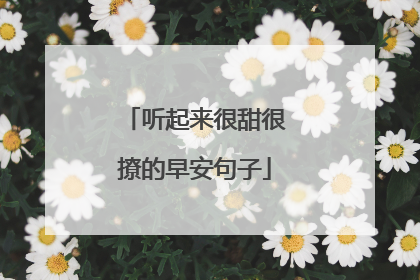 听起来很甜很撩的早安句子