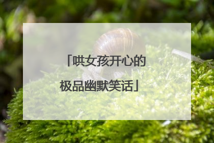 哄女孩开心的极品幽默笑话