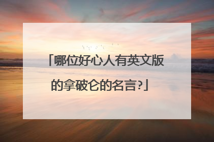 哪位好心人有英文版的拿破仑的名言?