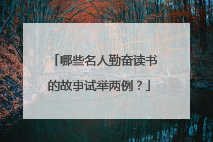 哪些名人勤奋读书的故事试举两例?