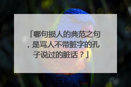 哪句损人的典范之句,是骂人不带脏字的孔子说过的脏话?