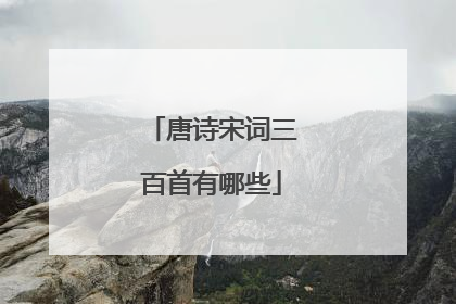 唐诗宋词三百首有哪些