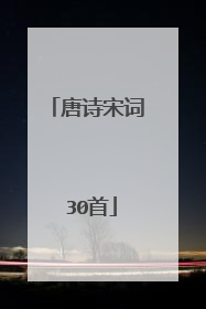 唐诗宋词 30首