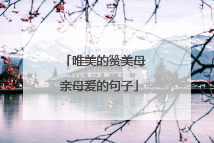 唯美的赞美母亲母爱的句子