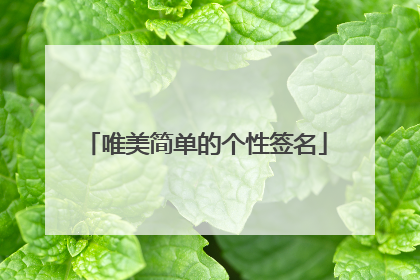唯美简单的个性签名