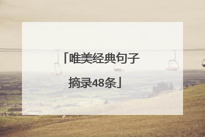 唯美经典句子摘录48条