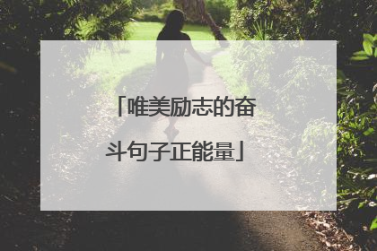 唯美励志的奋斗句子正能量