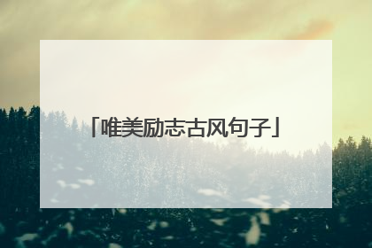 唯美励志古风句子