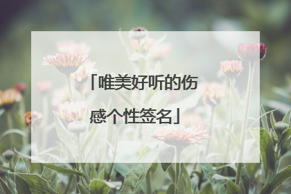 唯美好听的伤感个性签名