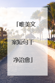 唯美文案短句干净治愈