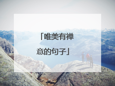唯美有禅意的句子