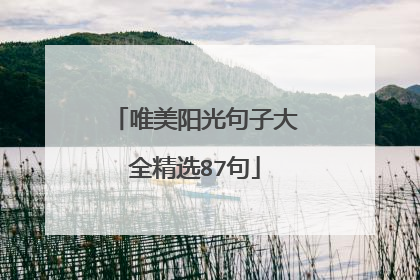 唯美阳光句子大全精选87句