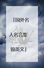国外名人名言集锦英文