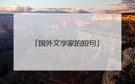 国外文学家的短句