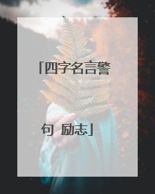 四字名言警句 励志