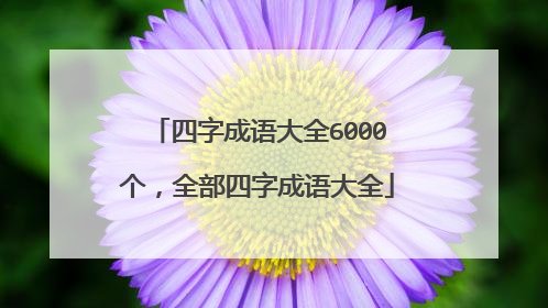 四字成语大全6000个,全部四字成语大全