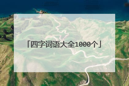 四字词语大全1000个