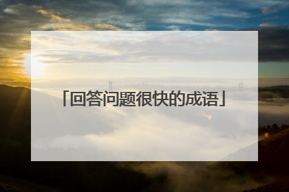 回答问题很快的成语