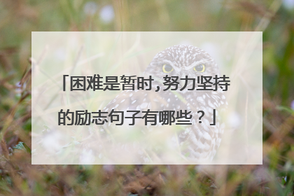 困难是暂时,努力坚持的励志句子有哪些？