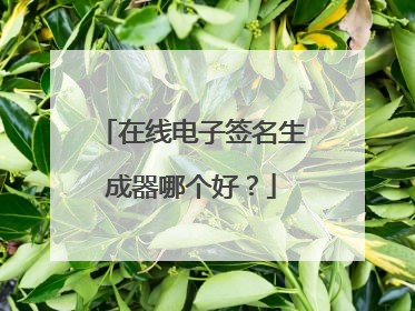 在线电子签名生成器哪个好?