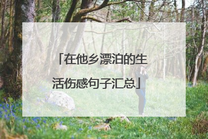 在他乡漂泊的生活伤感句子汇总