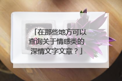 在那些地方可以查询关于情感类的深情文字文章?