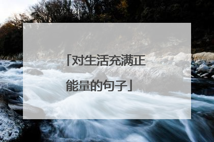 对生活充满正能量的句子