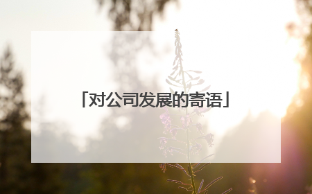 对公司发展的寄语