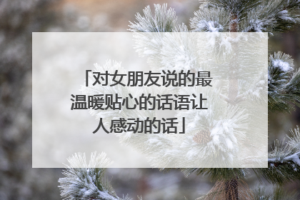 对女朋友说的最温暖贴心的话语让人感动的话