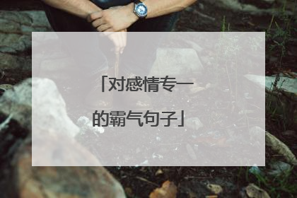 对感情专一的霸气句子