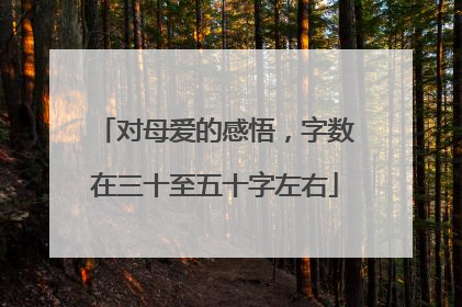 对母爱的感悟,字数在三十至五十字左右