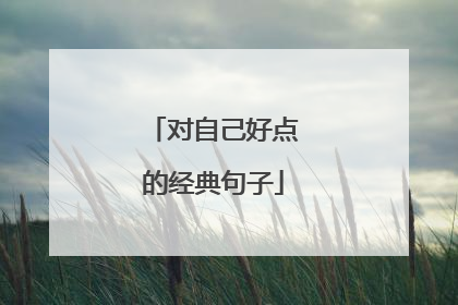 对自己好点的经典句子