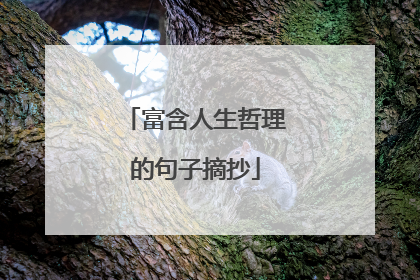 富含人生哲理的句子摘抄