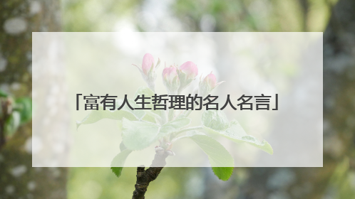 富有人生哲理的名人名言
