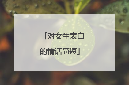 对女生表白的情话简短