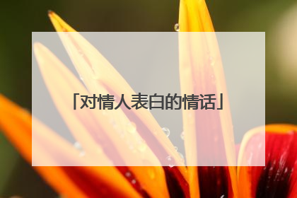 对情人表白的情话