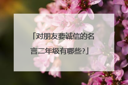 对朋友要诚信的名言二年级有哪些?