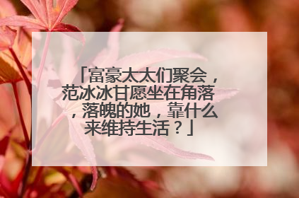 富豪太太们聚会,范冰冰甘愿坐在角落,落魄的她,靠什么来维持生活?