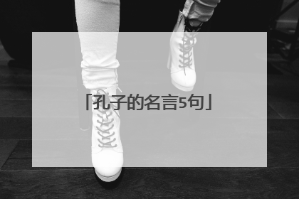 孔子的名言5句