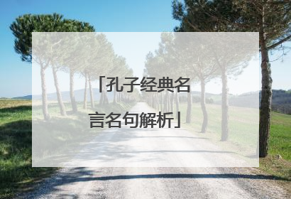 孔子经典名言名句解析