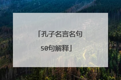 孔子名言名句50句解释