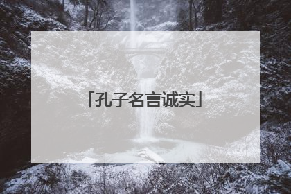 孔子名言诚实