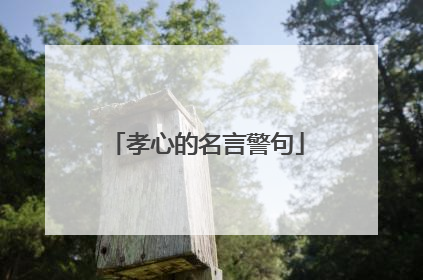 孝心的名言警句