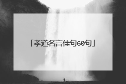 孝道名言佳句60句