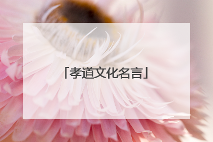孝道文化名言