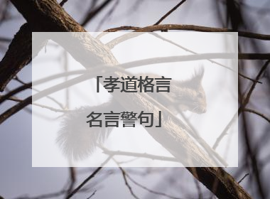 孝道格言名言警句