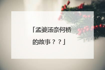 孟婆汤奈何桥的故事??