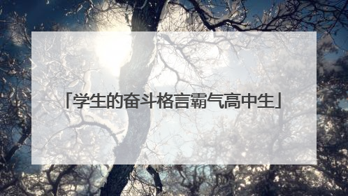 学生的奋斗格言霸气高中生