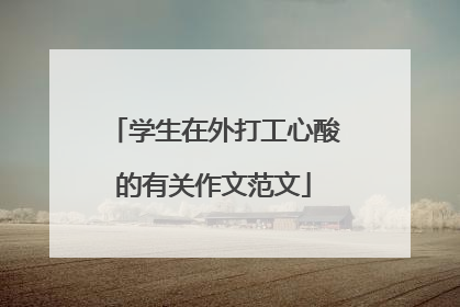 学生在外打工心酸的有关作文范文